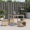 vidaXL Tabourets de jardin coussins lot de 4 mélange beige 41x41x36 cm
