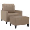 vidaXL Fauteuil avec repose-pied Cappuccino 60 cm Similicuir