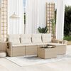 vidaXL Salon de jardin avec coussins 6 pcs beige r&eacute;sine tress&eacute;e
