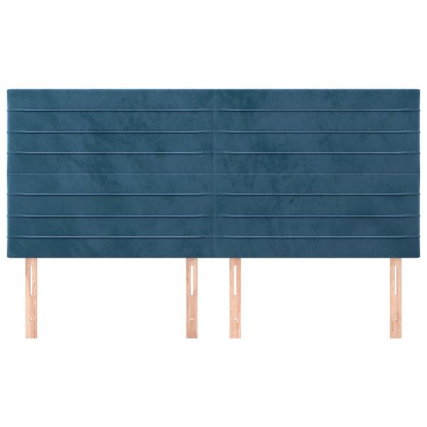 vidaXL T&ecirc;te de lit Bleu fonc&eacute; 160 x 5 x 118/128 cm Velours