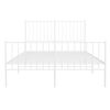 vidaXL Cadre de lit métal sans matelas et pied de lit blanc 120x190 cm