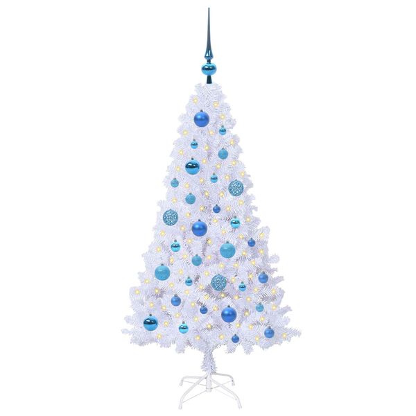 vidaXL Sapin de Noël artificiel avec 150 LED Blanc 120 cm PVC et Acier