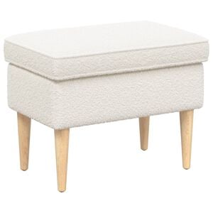 vidaXL Pouf Cr&egrave;me 55 x 35 x 41 cm Boucl&eacute;