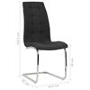 vidaXL Chaises &agrave; manger cantilever lot de 2 noir tissu