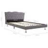 vidaXL Lit et matelas &agrave; m&eacute;moire de forme Gris clair Tissu 140x200 cm