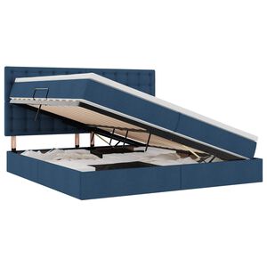 vidaXL Lit avec rangement et LED avec LED Bleu 200 x 200 cm Polyester