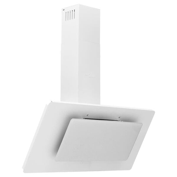 vidaXL Hotte murale 90 cm Acier inoxydable et verre tremp&eacute; Blanc