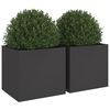 vidaXL Jardinières 2 pcs noir 49x47x46 cm acier