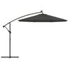 vidaXL Parasol de jardin en porte-&agrave;-faux et lumi&egrave;res LED m&acirc;t en acier