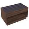 vidaXL Table basse avec LED infini chêne marron 90x50x50 cm