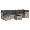 vidaXL Salon de jardin 8 pcs avec coussins gris clair r&eacute;sine tress&eacute;e