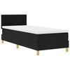 vidaXL Lit &agrave; ressort LED avec coussin Noir 80 x 200 cm tissu