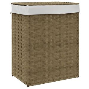 vidaXL Panier &agrave; linge avec couvercle 46x33x60 cm r&eacute;sine tress&eacute;e