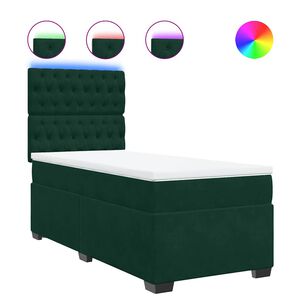 vidaXL Sommier &agrave; lattes de lit avec matelas Vert fonc&eacute; 100x200 cm