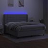 vidaXL Sommier &agrave; lattes de lit matelas LED Gris clair 160x200 cm Tissu