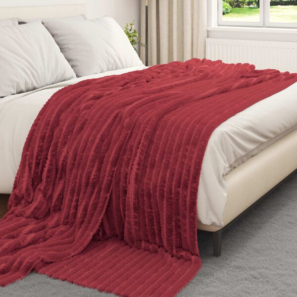 vidaXL Jet&eacute; Rouge Bordeaux 240 x 220 cm Toison