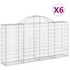 vidaXL Paniers &agrave; gabions arqu&eacute;s 6 pcs 200x30x100/120 cm Fer galvanis&eacute;