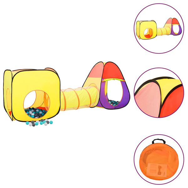 vidaXL Tente de jeu pour enfants 250 balles Multicolore 255x80x100 cm
