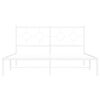vidaXL Cadre de lit m&eacute;tal sans matelas et t&ecirc;te de lit blanc 160x200 cm