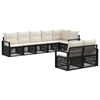 vidaXL Ensemble de canap&eacute; de jardin 8 pc Noir polyrotin