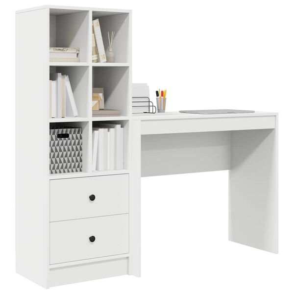 vidaXL Bureau avec tiroir 2 pcs Blanc