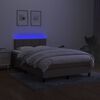 vidaXL Sommier &agrave; lattes de lit avec matelas LED Taupe 120x200 cm Tissu