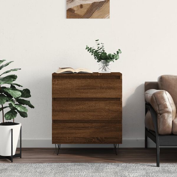 vidaXL Buffet Chêne marron 60x35x70 cm Bois d'ingénierie