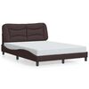 vidaXL Cadre de lit sans matelas Hvar marron fonc&eacute; 140x200 cm tissu