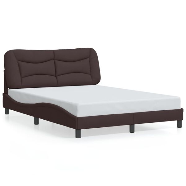 vidaXL Cadre de lit sans matelas Hvar marron fonc&eacute; 140x200 cm tissu