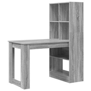vidaXL Bureau Gris Sonoma Bois d'ing&eacute;nierie 122 x 67 x 145 cm