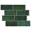 vidaXL Carreau de m&eacute;tro 10 pcs Vert fonc&eacute; 29 x 21 cm