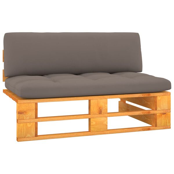 vidaXL Canap&eacute; central palette de jardin marron miel bois pin impr&eacute;gn&eacute;