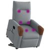 vidaXL Fauteuil inclinable de massage &eacute;lectrique Gris clair Tissu