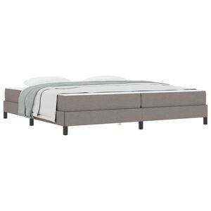 vidaXL Lit &agrave; ressorts avec matelas Taupe 200 x 200 cm tissu