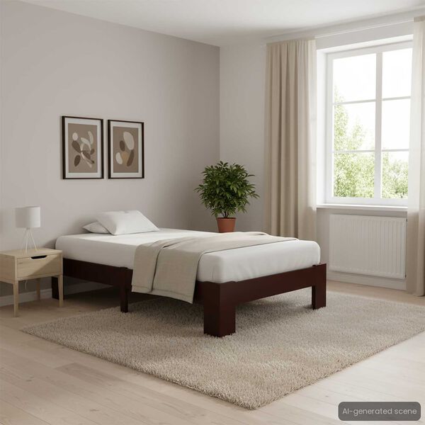 vidaXL Cadre de lit sans matelas marron foncé pin massif 100x200 cm