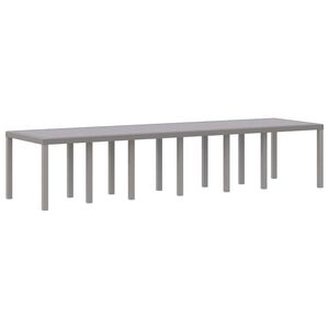 vidaXL Table de Jardin Gris clair 350 x 100 x 74 cm polyrotin