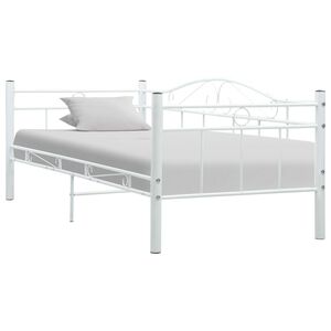 vidaXL Cadre de lit de repos sans matelas Blanc M&eacute;tal 90x200cm