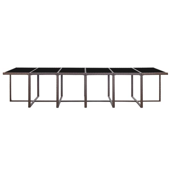 vidaXL Ensemble &agrave; manger d'ext&eacute;rieur avec coussins 17 pcs rotin Marron
