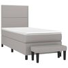 vidaXL Sommier &agrave; lattes de lit et matelas Gris clair 90x190 cm Tissu