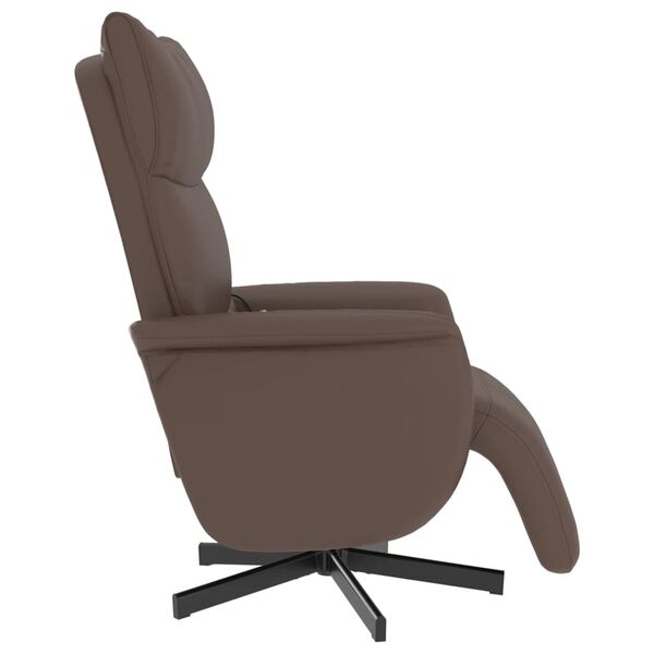 vidaXL Fauteuil inclinable de massage repose-pieds marron similicuir
