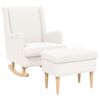 vidaXL Fauteuil avec pouf 2 pc Cr&egrave;me Boucl&eacute;