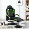 vidaXL Fauteuil de massage avec repose-pied vert similicuir