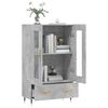 vidaXL Buffet haut gris b&eacute;ton 69,5x31x115 cm bois d'ing&eacute;nierie