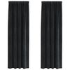 vidaXL Rideaux occultants 2 pc Noir 140 x 245 cm Velours