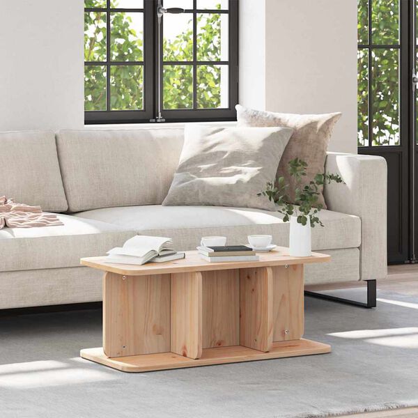 vidaXL Table basse Naturel 80 x 39,5 x 33,5 cm Bois massif en pin