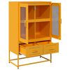 vidaXL Buffet haut jaune moutarde 68x39x111,5 cm acier