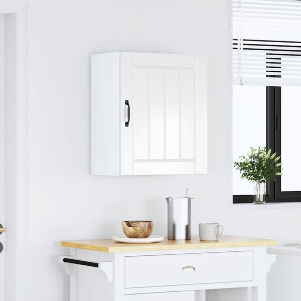 vidaXL Armoire murale de cuisine Lucca blanc brillant bois ing&eacute;nierie