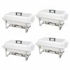 vidaXL Ensemble de chauffe-plats 4 pcs Acier inoxydable