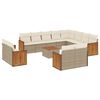 vidaXL Salon de jardin avec coussins 13 pcs beige r&eacute;sine tress&eacute;e