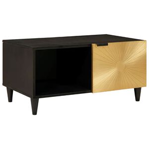 vidaXL Table basse Noir et Or 80 x 50 x 40 cm Bois d'ing&eacute;nierie